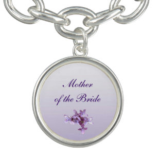 花嫁の母を結婚する花の薄紫の花 チャームブレスレット