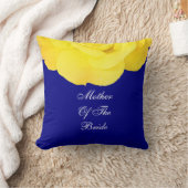 花嫁の母イエローブルーウェディングフローラル クッション (ブランケット)