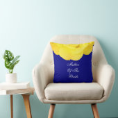 花嫁の母イエローブルーウェディングフローラル クッション (椅子)