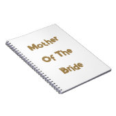 花嫁の母ウェディング金ゴールドホワイトギフトの好意 ノートブック (右側)