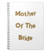 花嫁の母ウェディング金ゴールドホワイトギフトの好意 ノートブック (正面)