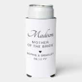 花嫁の母カスタムパーソナライズされた結婚は スリム缶クーラー (Seltzer裏面)