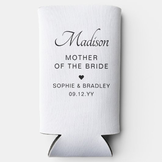 花嫁の母カスタムパーソナライズされた結婚は スリム缶クーラー (正面)