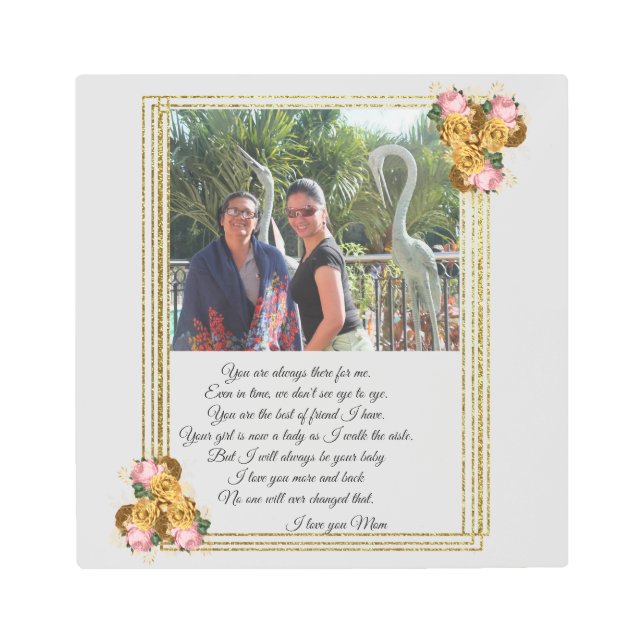 花嫁の母ギフト写真のフローラ結婚 メタルプリント (正面)