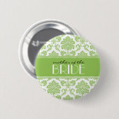 花嫁の母ダマスクボタンの緑 缶バッジ (正面&裏面)