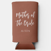 花嫁の母ブラウンテラコッタ結婚の スリム缶クーラー (正面)