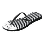 花嫁の母ブラックストライプ金ゴールド花 ビーチサンダル (アングル)