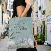 花嫁の母ペオニー Sage Green & White トートバッグ