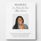 花嫁の母救親が座結婚席記念写真 フォトプラーク (正面)