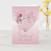 花嫁の母　おめでとう - 花嫁の母、ピンク カード (黄色い花)