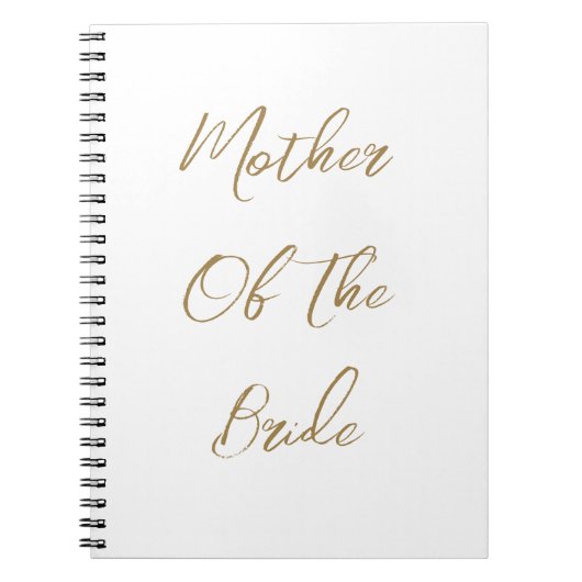花嫁の母 ウェディングギフト おしゃれ ゴールド スクリプト ノートブック (正面)