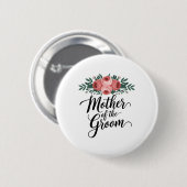 花嫁の母 ウェディングシャワー 新婦の母 花嫁の母 缶バッジ (正面&裏面)