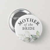 花嫁の母 - エレガントな緑の葉 缶バッジ (正面&裏面)