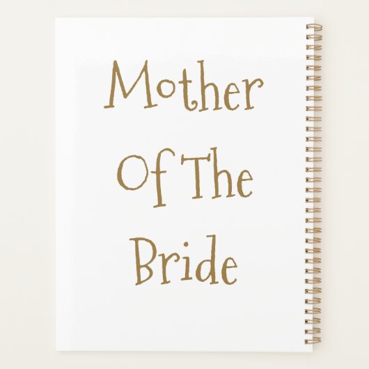 花嫁の母 ゴールド ホワイト ウェディング フェイバー ギフト プランナー手帳 (裏面)
