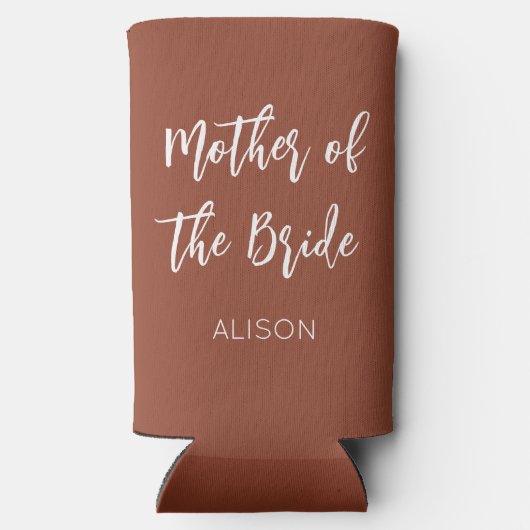 花嫁の母 ブラウン テラコッタ ウェディング スリム缶クーラー (裏面)
