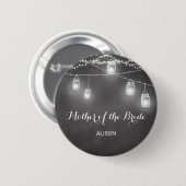 花嫁の母 ブラック ホワイト ボタン 缶バッジ (正面&裏面)