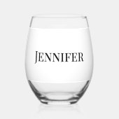 花嫁の母 ブラック モダン エレガント オーダーメイド ステムなしワイングラス (裏面)