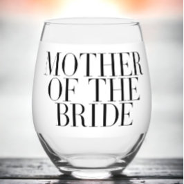 花嫁の母 ブラック モダン エレガント オーダーメイド ステムなしワイングラス