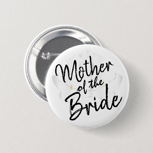 花嫁の母-原稿の書道 缶バッジ (正面&裏面)