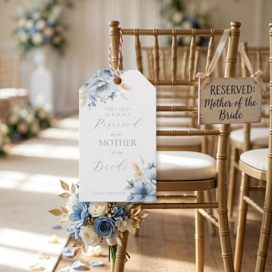 花嫁の母 席予約済み（ダスティブルー） ギフトタグ