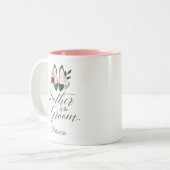 花嫁の母 | 水彩花柄 ハイヒール ツートーンマグカップ (正面左)