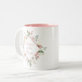 花嫁の母 美しい 花のピンクのシック ツートーンマグカップ (正面左)
