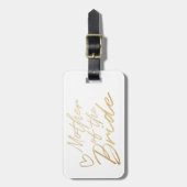 花嫁の母 – 金ゴールドホイルフェイク ラゲッジタグ (正面縦)