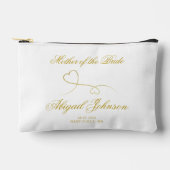 花嫁の母 – 2つのエレガント金ゴールドハート アクセサリーポーチ (正面)