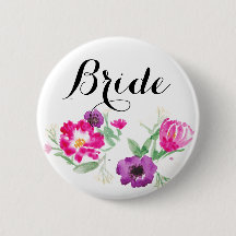 花嫁の水彩画によってはボタンが開花します