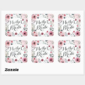 花嫁の水彩画のステッカーのシールの母 スクエアシール (シート)