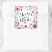 花嫁の水彩画のステッカーのシールの母 スクエアシール (バッグ)