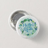 花嫁の水彩画Pinボタンの母 缶バッジ (正面&裏面)