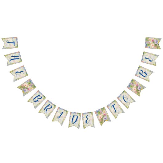 花嫁の水色のワイルドフラワーバンティングフラグ バンティングフラッグ (全)