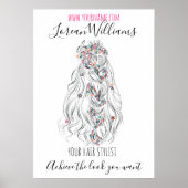 花嫁の波形の三つ編み髪のフローラヘアスタイリングブランディング ポスター (正面)