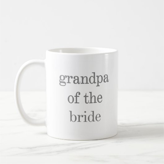 花嫁の灰色の文字の祖父 コーヒーマグカップ (左)