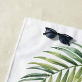 花嫁の熱帯のヤシの葉の宛先の結婚式 ビーチタオル (インサイチュ)