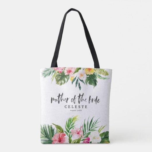 花嫁の熱帯水彩画の原稿の母 トートバッグ (裏面)