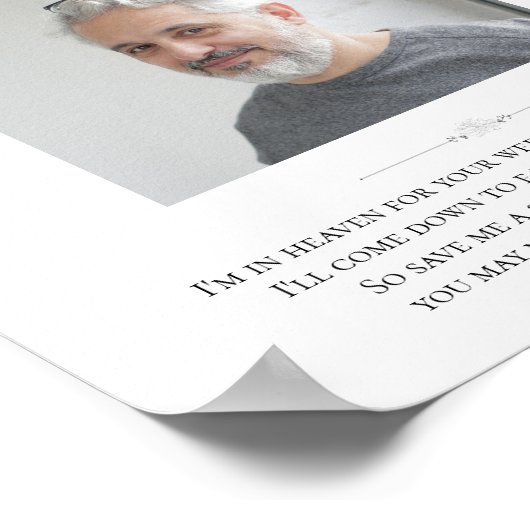 花嫁の父の写真を保存する 結婚式のメモリアル席 ポスター (角)