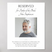 花嫁の父の写真 席を確保 結婚式 記念 ポスター (正面)