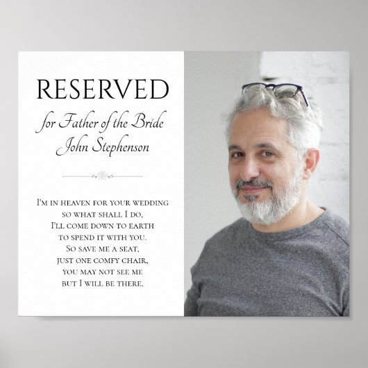 花嫁の父の天国写真結婚記念 ポスター (正面)