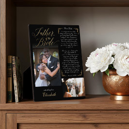 花嫁の父の思結婚い出の記念品 フォトプラーク