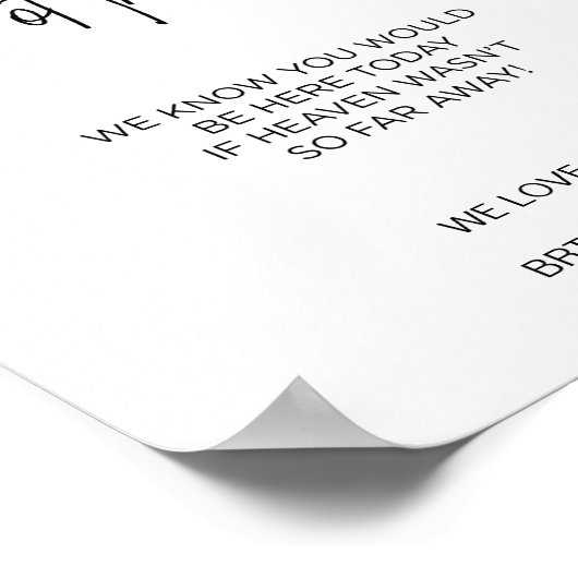 花嫁の父の愛する記憶のために予約済み ポスター (角)