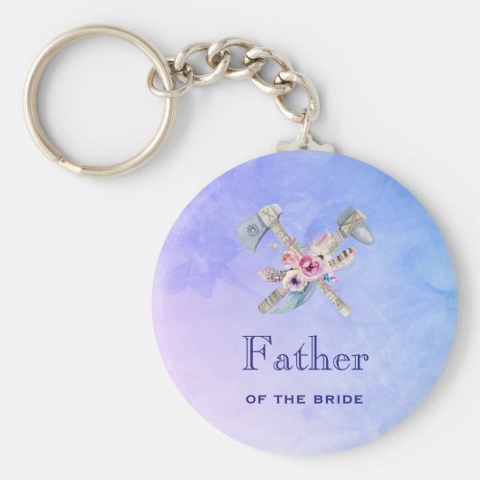 花嫁の父の水色トマホーク キーホルダー (正面)