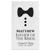 花嫁の父の結婚抱き枕ブラックタイスモール スモールペーパーバッグ (裏面)