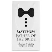 花嫁の父の結婚抱き枕ブラックタイスモール スモールペーパーバッグ (正面)