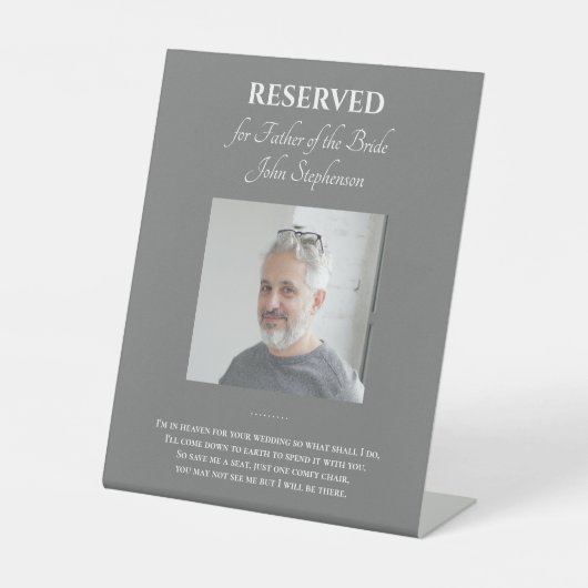 花嫁の父グレー写真詩記念結婚の 台座サイン (正面)