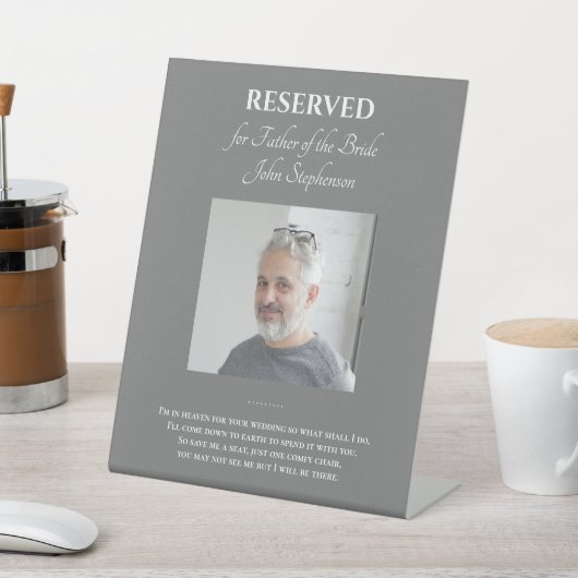 花嫁の父グレー写真詩記念結婚の 台座サイン (インサイチュ)