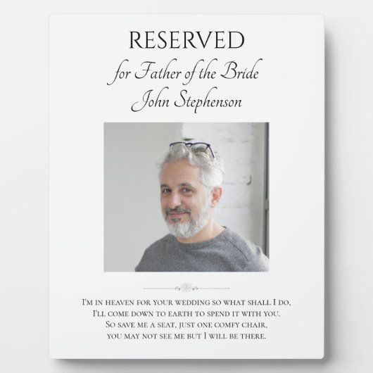 . .花嫁の父救が座席写真結婚の記念碑 フォトプラーク (正面)