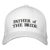 花嫁の父白黒エレガントな結婚式 刺繍入りキャップ (正面)