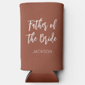 花嫁の父 ブラウン テラコッタ ウェディング スリム缶クーラー (正面)
